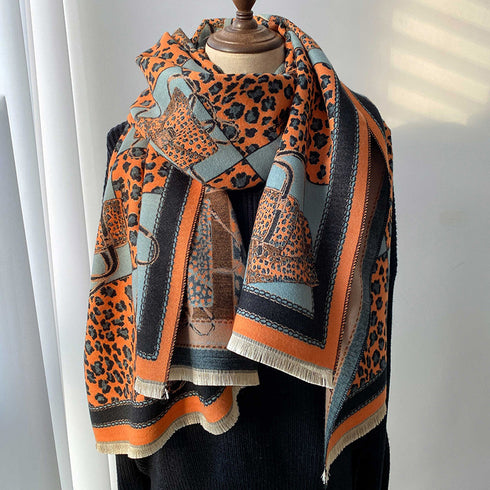 Color Blocking And Matching Cashmere Scarves For Women - ROUTINE FASHION